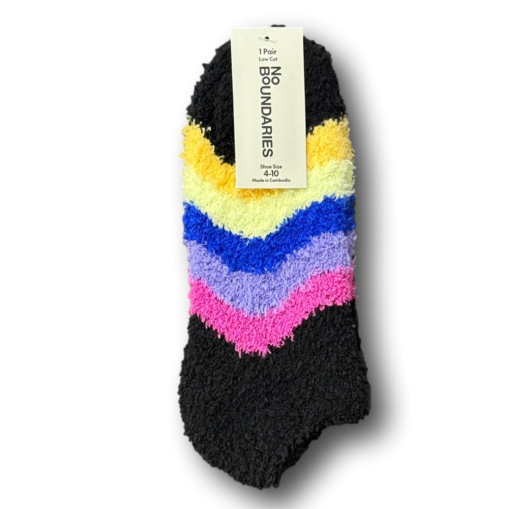 3/$15 Neon Stripes Funny Novelty Low Cut Cozy Fashion Socks - NWT